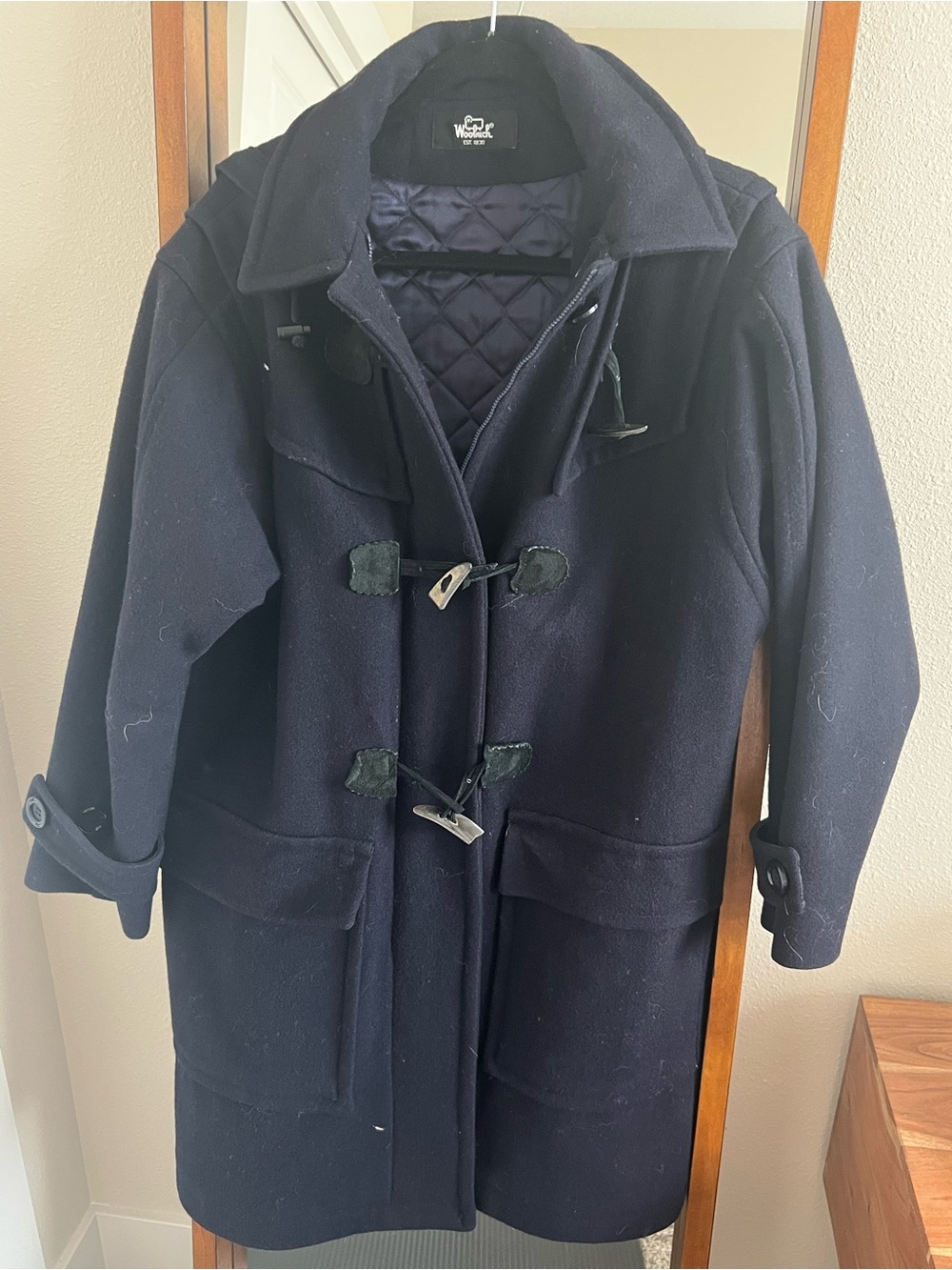 Woolrich 60’s Navy Quilted-Lined Wool Coat